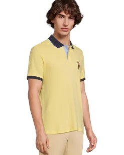 U.S. POLO ASSN. Short Sleeve Slim Fit Multicolor Pony Interlock Polo Shirt Men's
