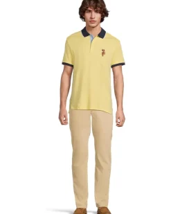 U.S. POLO ASSN. Short Sleeve Slim Fit Multicolor Pony Interlock Polo Shirt Men's