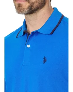 U.S. POLO ASSN. Short Sleeve Slim Fit Solid Stretch Pique Polo Shirt Men's