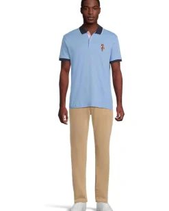 U.S. POLO ASSN. Short Sleeve Slim Fit Multicolor Pony Interlock Polo Shirt Men's