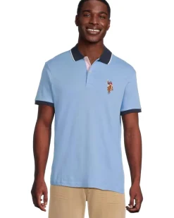 U.S. POLO ASSN. Short Sleeve Slim Fit Multicolor Pony Interlock Polo Shirt Men's