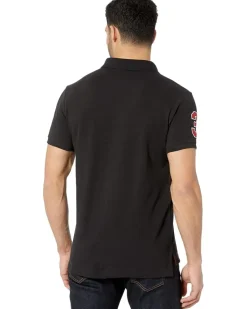 U.S. POLO ASSN. Slim Fit Big Horse Polo with Stripe Collar Men's