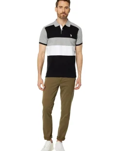 U.S. POLO ASSN. Slim Fit Chest Stripe Color-Block Polo Men's