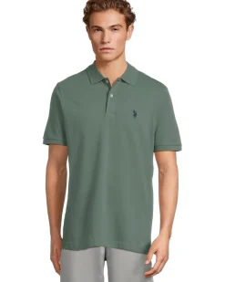 U.S. POLO ASSN. Solid Cotton Pique Polo with Small Pony Men's