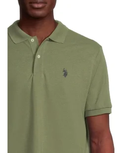 U.S. POLO ASSN. Solid Cotton Pique Polo with Small Pony Men's