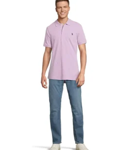 U.S. POLO ASSN. Solid Cotton Pique Polo with Small Pony Men's