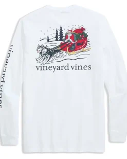 Vineyard Vines Dog Flying Presents Long Sleeve Tee Men's