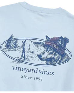 Vineyard Vines Husky Ski Dog Long Sleeve Pocket Tee Men's